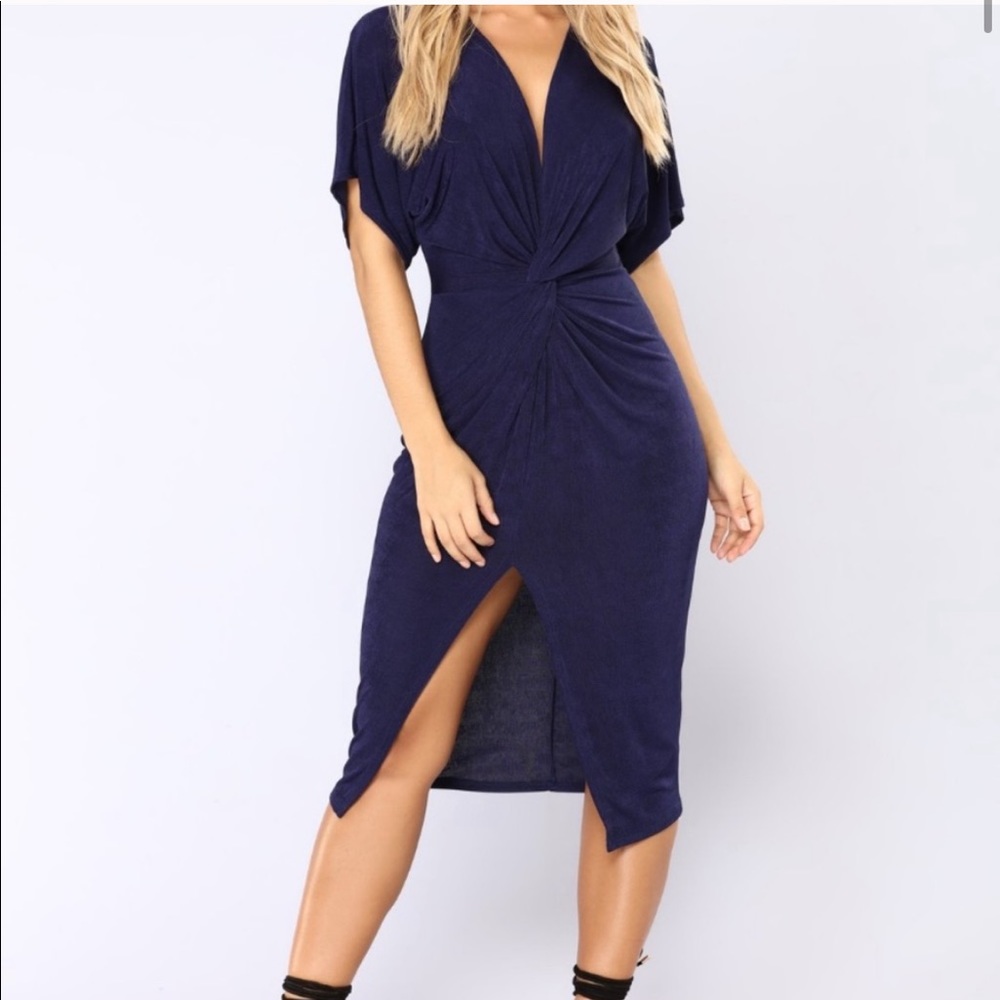 Full Grown Knot Dress - Navy